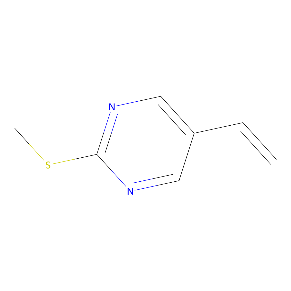 5-Ethenyl-2-(methylthio)pyrimidine molecular structure, CAS 120717-38-6