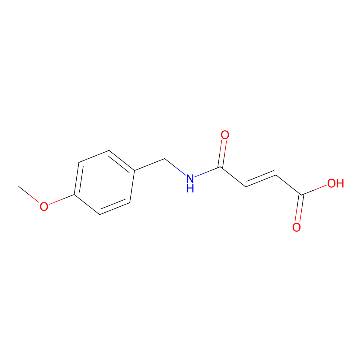 (E)-4-[(4-methoxyphenyl)methylamino]-4-oxobut-2-enoic acid molecular structure, CAS 1207172-73-3
