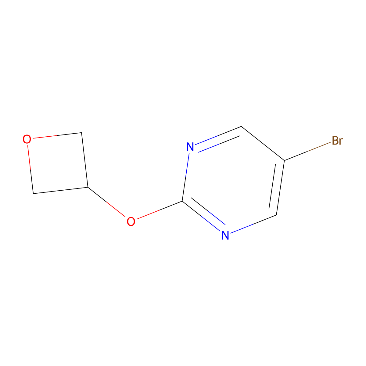5-Bromo-2-(oxetan-3-yloxy)pyrimidine molecular structure, CAS 1207174-86-4