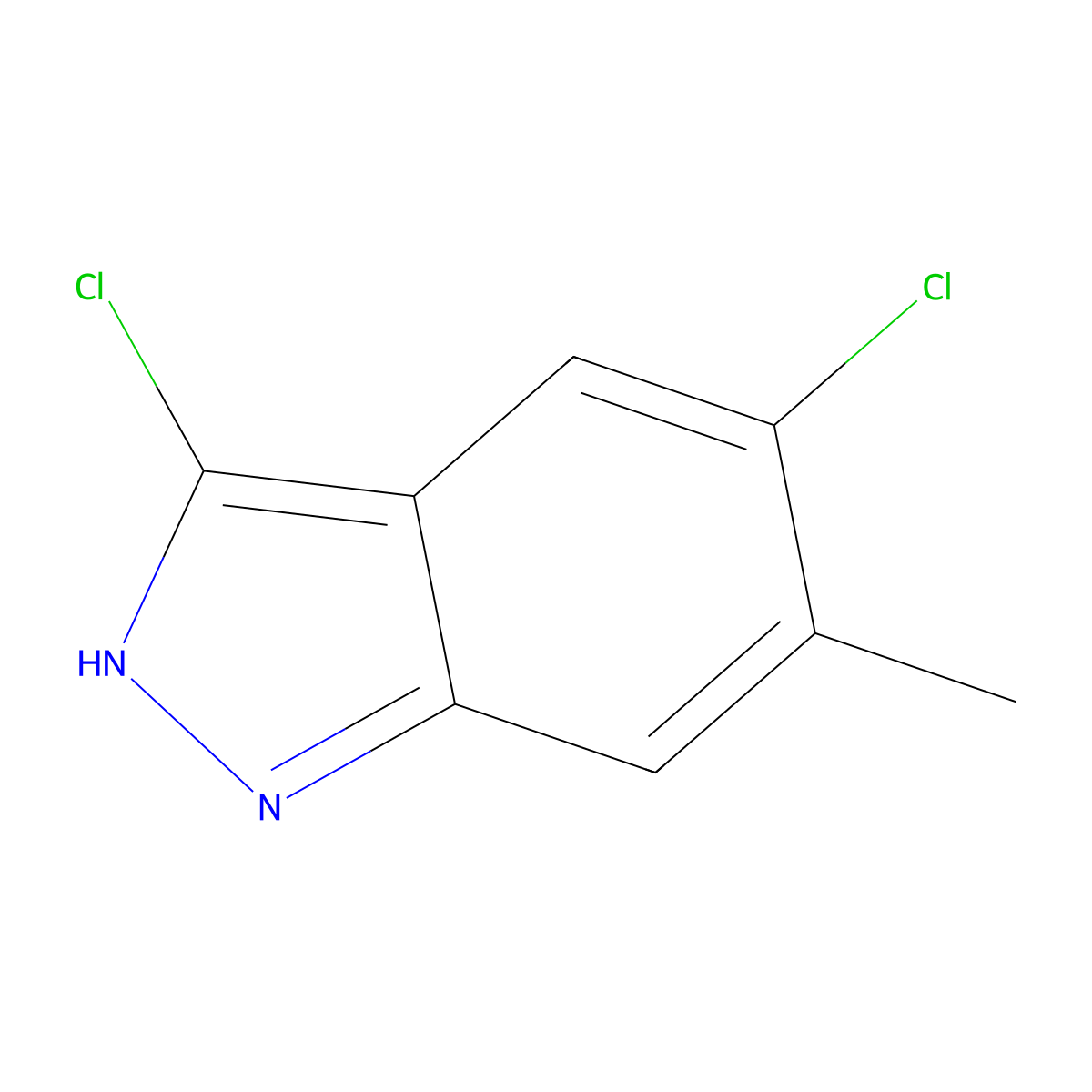 3,5-dichloro-6-methyl-1H-indazole molecular structure, CAS 1207175-10-7