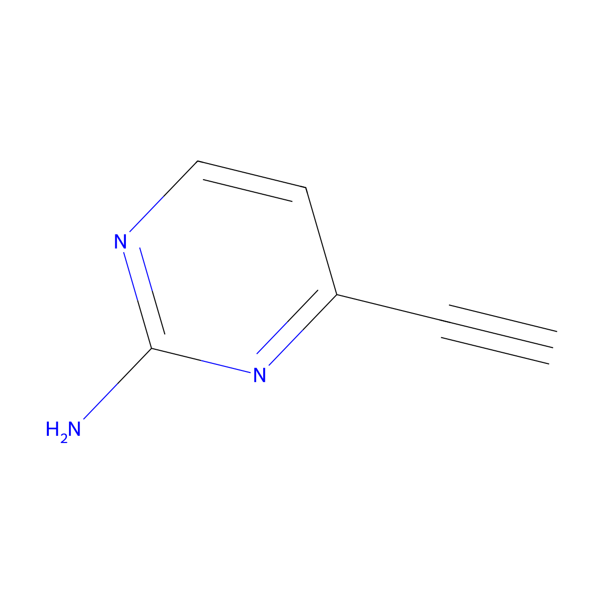 4-Ethynylpyrimidin-2-amine molecular structure, CAS 1207175-18-5