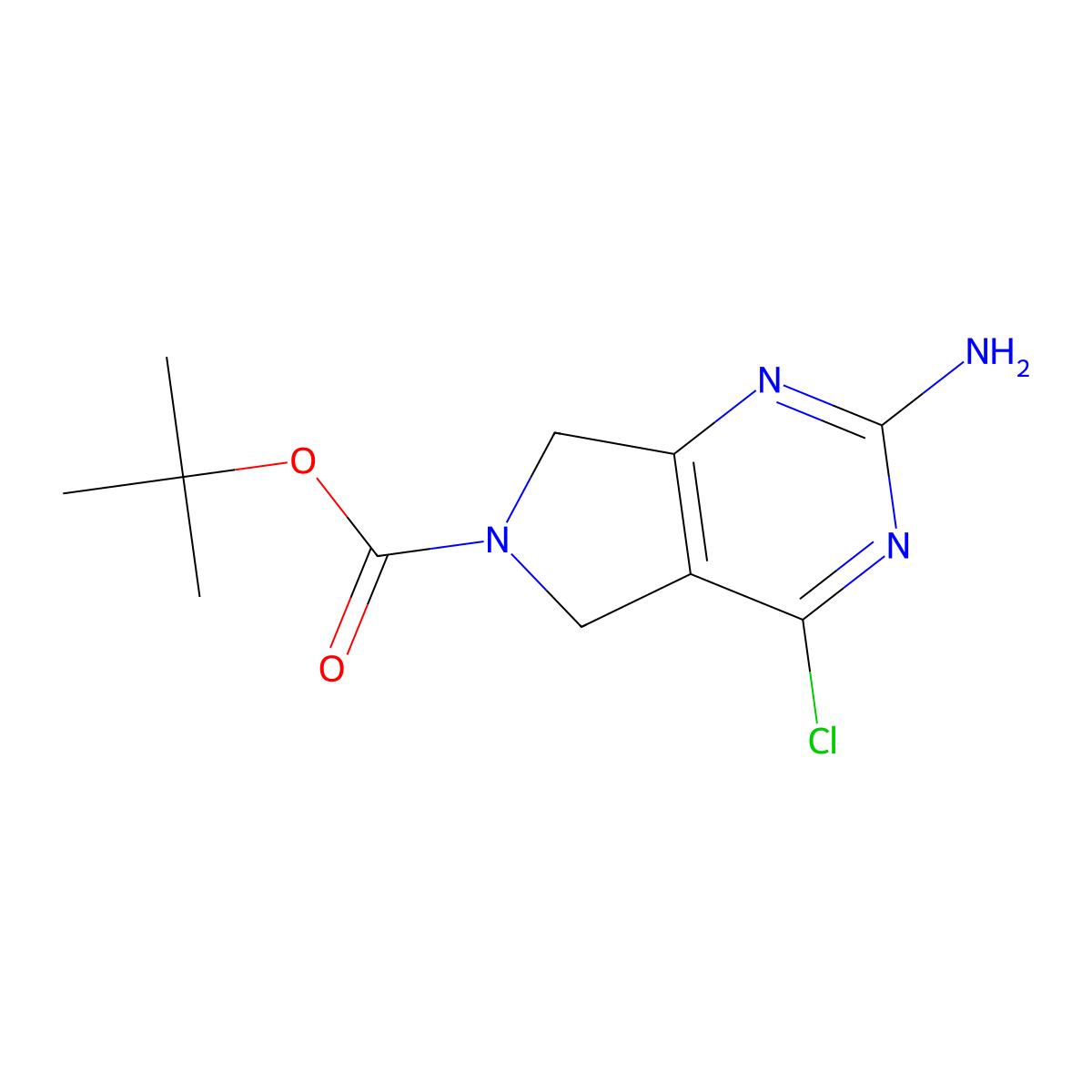 tert-butyl 2-amino-4-chloro-5H-pyrrolo[3,4-d]pyrimidine-6(7H)-carboxylate molecular structure, CAS 1207175-28-7