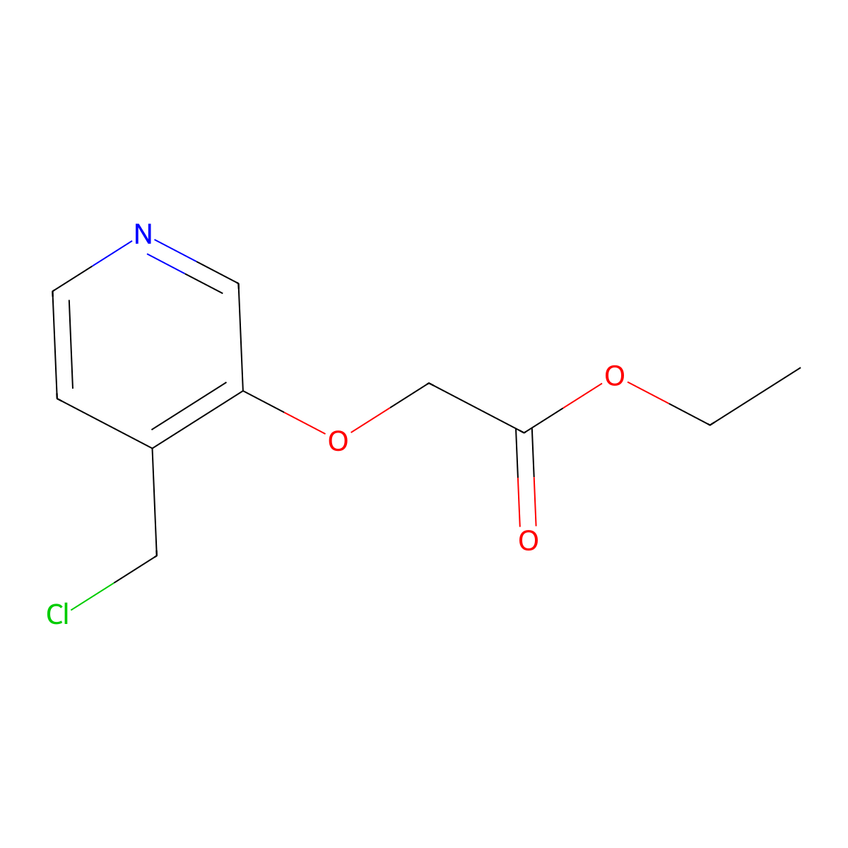 Ethyl 2-((4-(chloromethyl)pyridin-3-yl)oxy)acetate molecular structure, CAS 1207175-34-5
