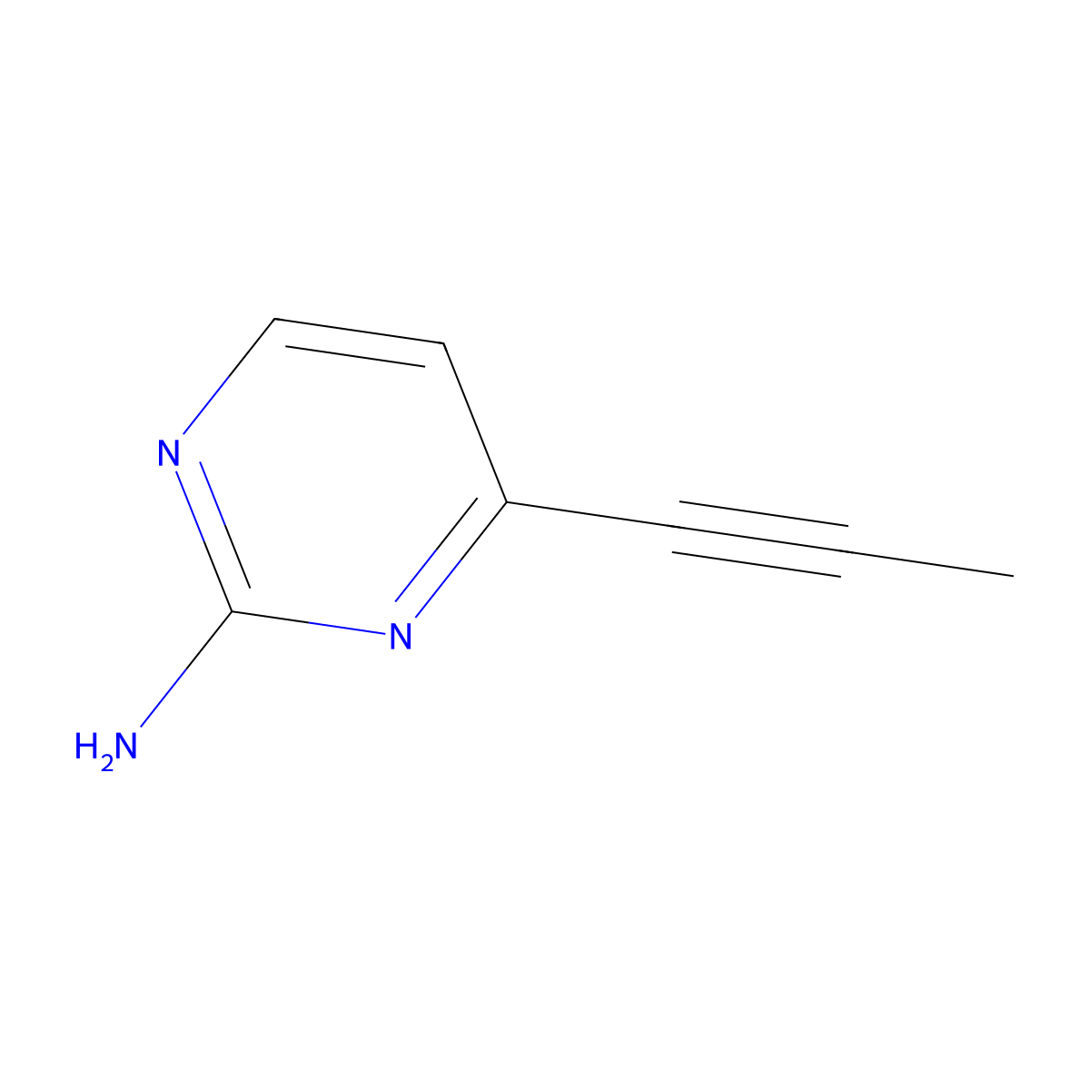 4-(Prop-1-yn-1-yl)pyrimidin-2-amine molecular structure, CAS 1207175-48-1