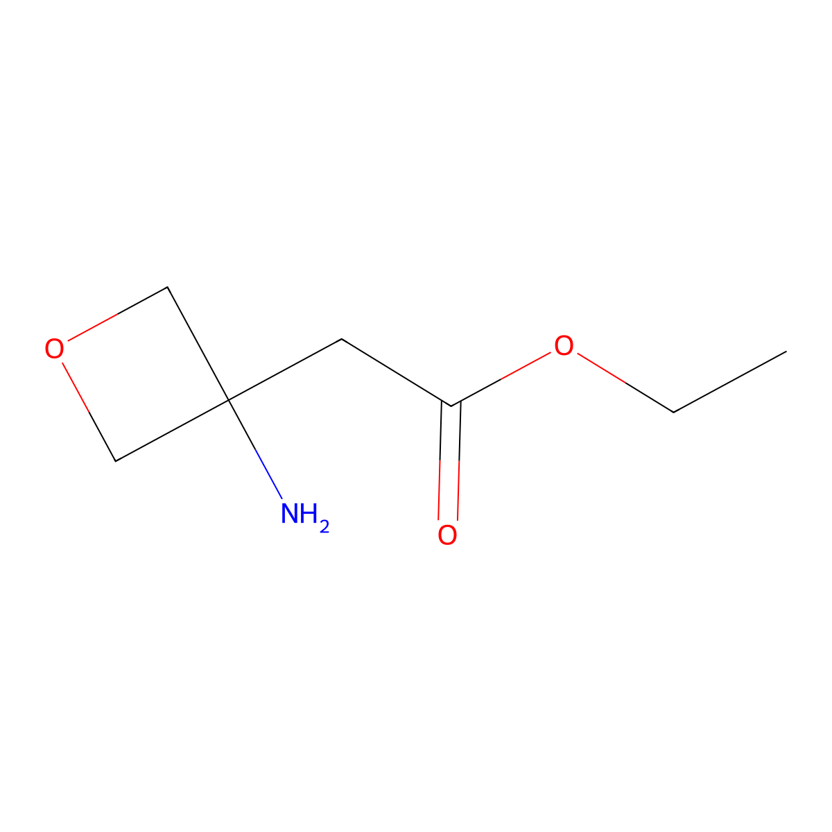 Ethyl 2-(3-aminooxetan-3-yl)acetate molecular structure, CAS 1207175-54-9