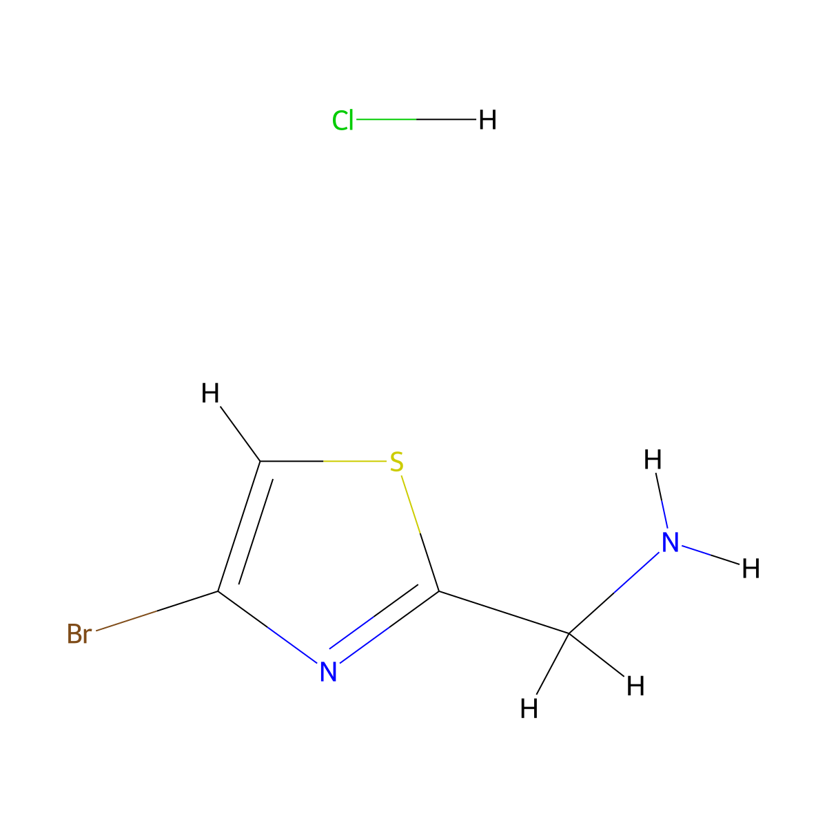 (4-Bromothiazol-2-yl)methanamine hydrochloride molecular structure, CAS 1207175-70-9