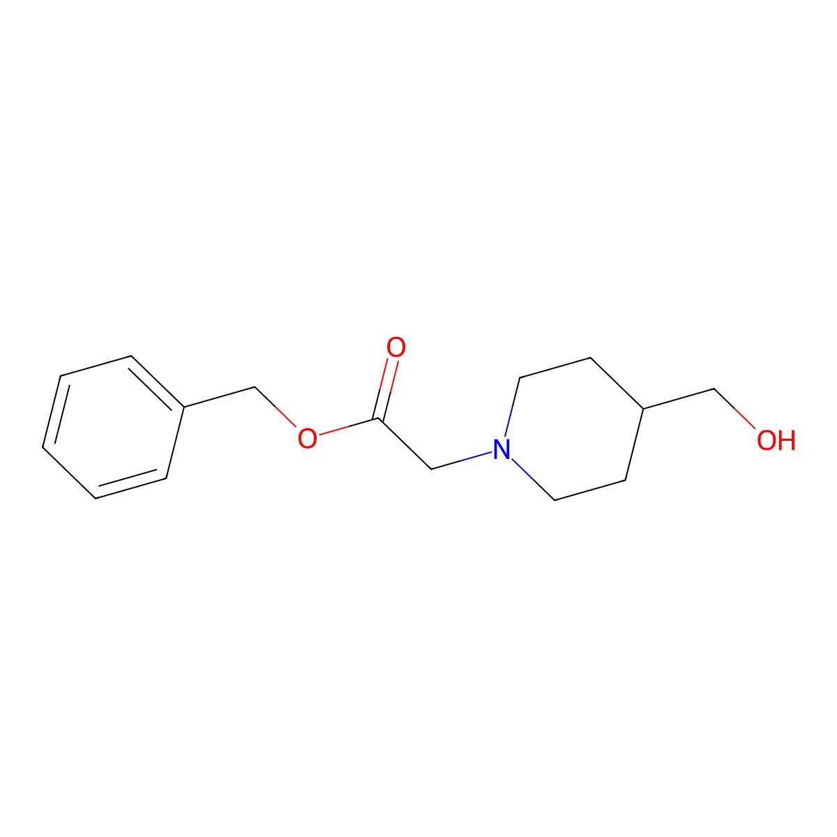Benzyl 2-(4-(hydroxymethyl)piperidin-1-yl)acetate molecular structure, CAS 1207175-86-7