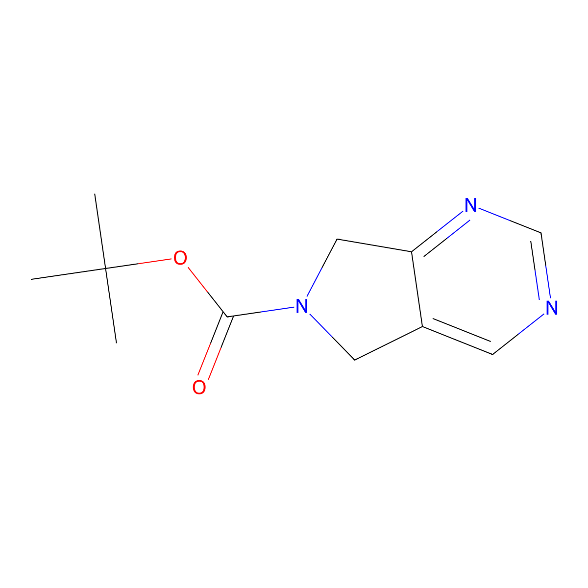tert-butyl 5H-pyrrolo[3,4-d]pyrimidine-6(7H)-carboxylate molecular structure, CAS 1207175-93-6