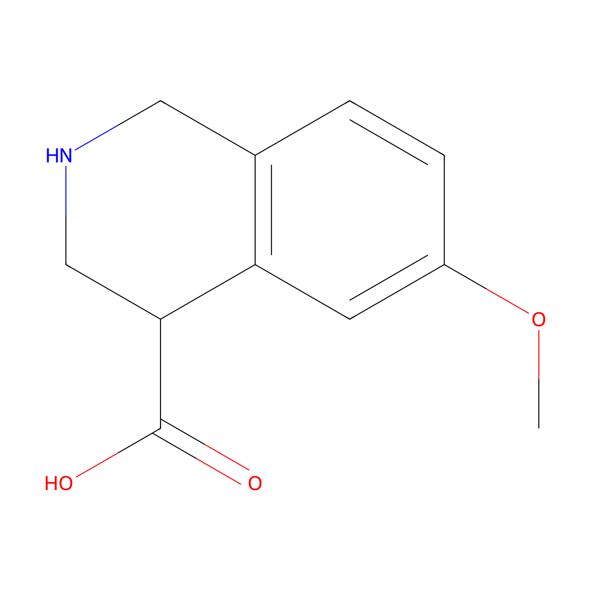 6-Methoxy-1,2,3,4-tetrahydroisoquinoline-4-carboxylic acid molecular structure, CAS 1207175-96-9