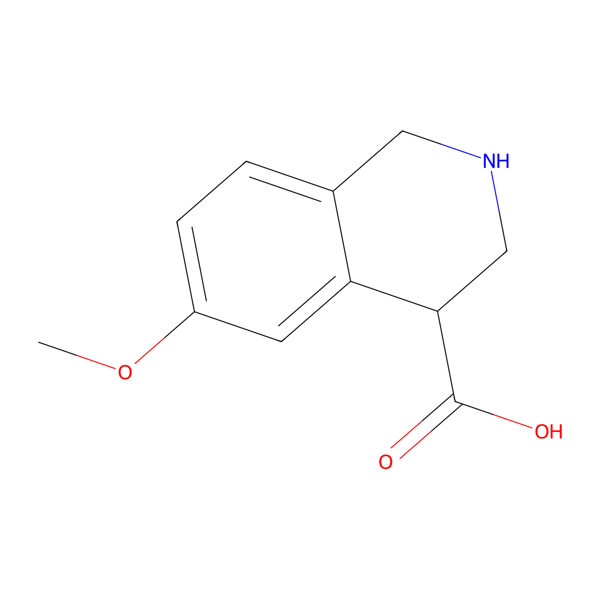 6-Methoxy-1,2,3,4-tetrahydroisoquinoline-4-carboxylic acid molecular structure, CAS 1207175-96-9