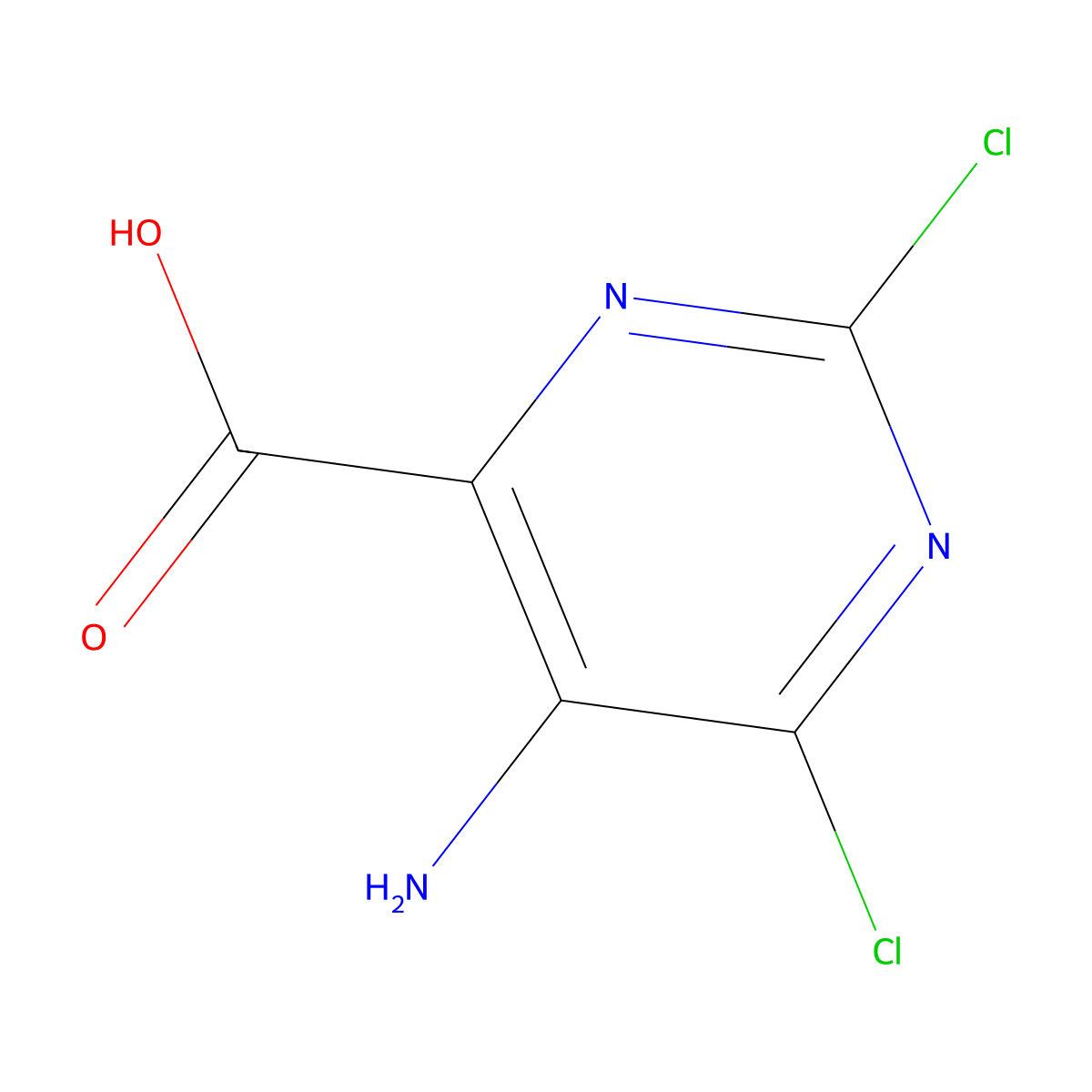 5-Amino-2,6-dichloropyrimidine-4-carboxylic acid molecular structure, CAS 1207176-09-7