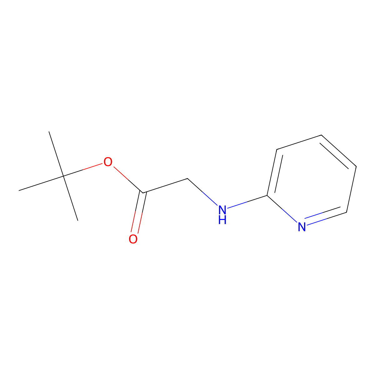 Tert-butyl 2-(pyridin-2-ylamino)acetate molecular structure, CAS 1207176-12-2