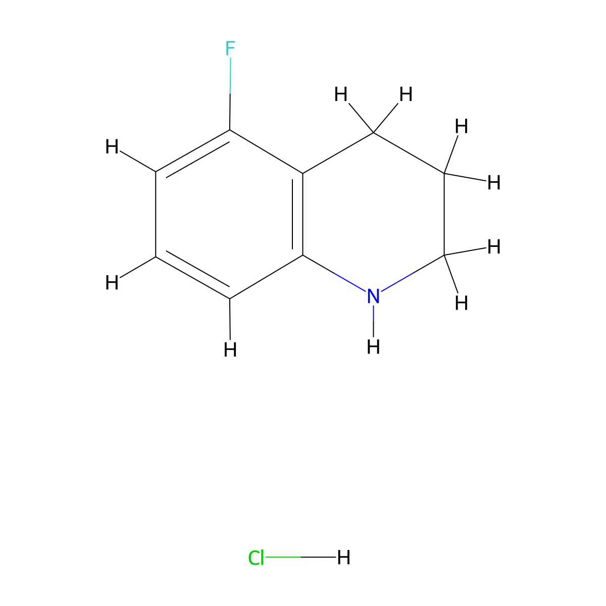 5-Fluoro-1,2,3,4-tetrahydroquinoline hydrochloride molecular structure, CAS 1207176-29-1