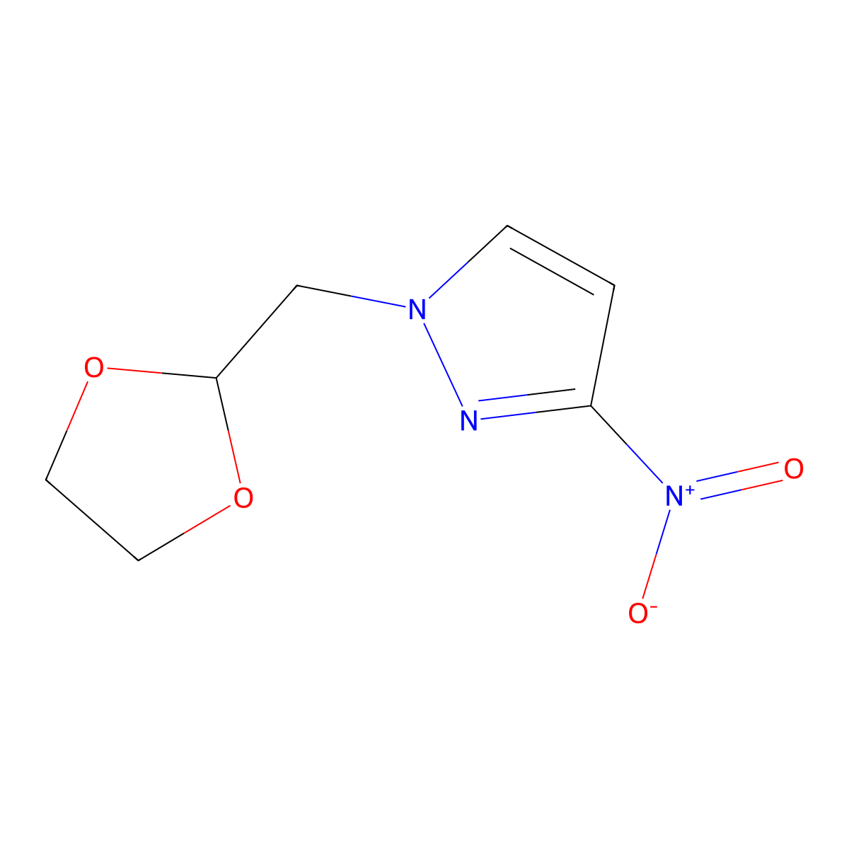 1-(1,3-Dioxolan-2-ylmethyl)-3-nitro-1H-pyrazole molecular structure, CAS 1207176-32-6