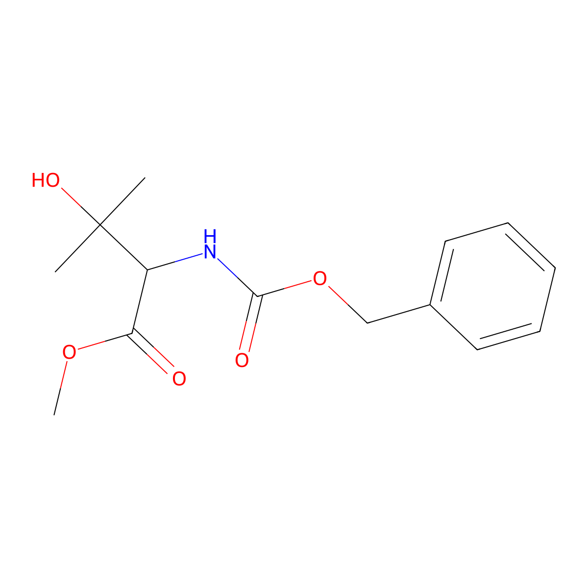 methyl (2S)-2-{[(benzyloxy)carbonyl]amino}-3-hydroxy-3-methylbutanoate molecular structure, CAS 1207184-48-2