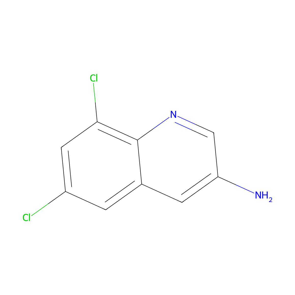 6,8-Dichloroquinolin-3-amine molecular structure, CAS 1207187-31-2