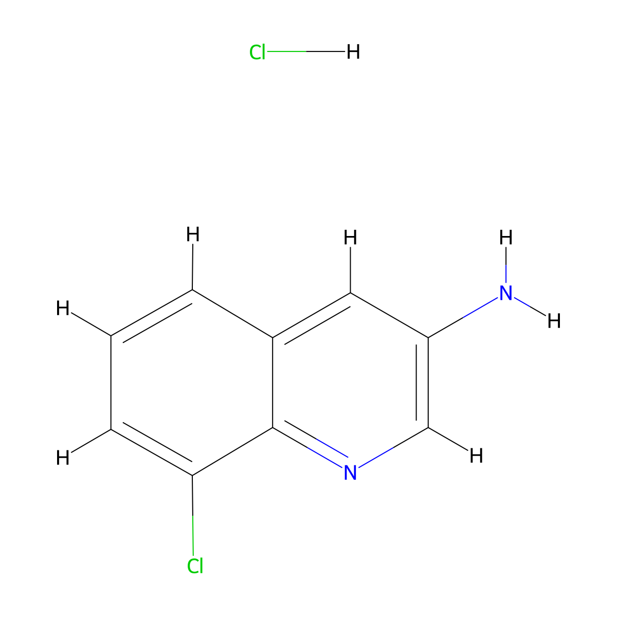 8-Chloroquinolin-3-amine hydrochloride molecular structure, CAS 1207187-33-4