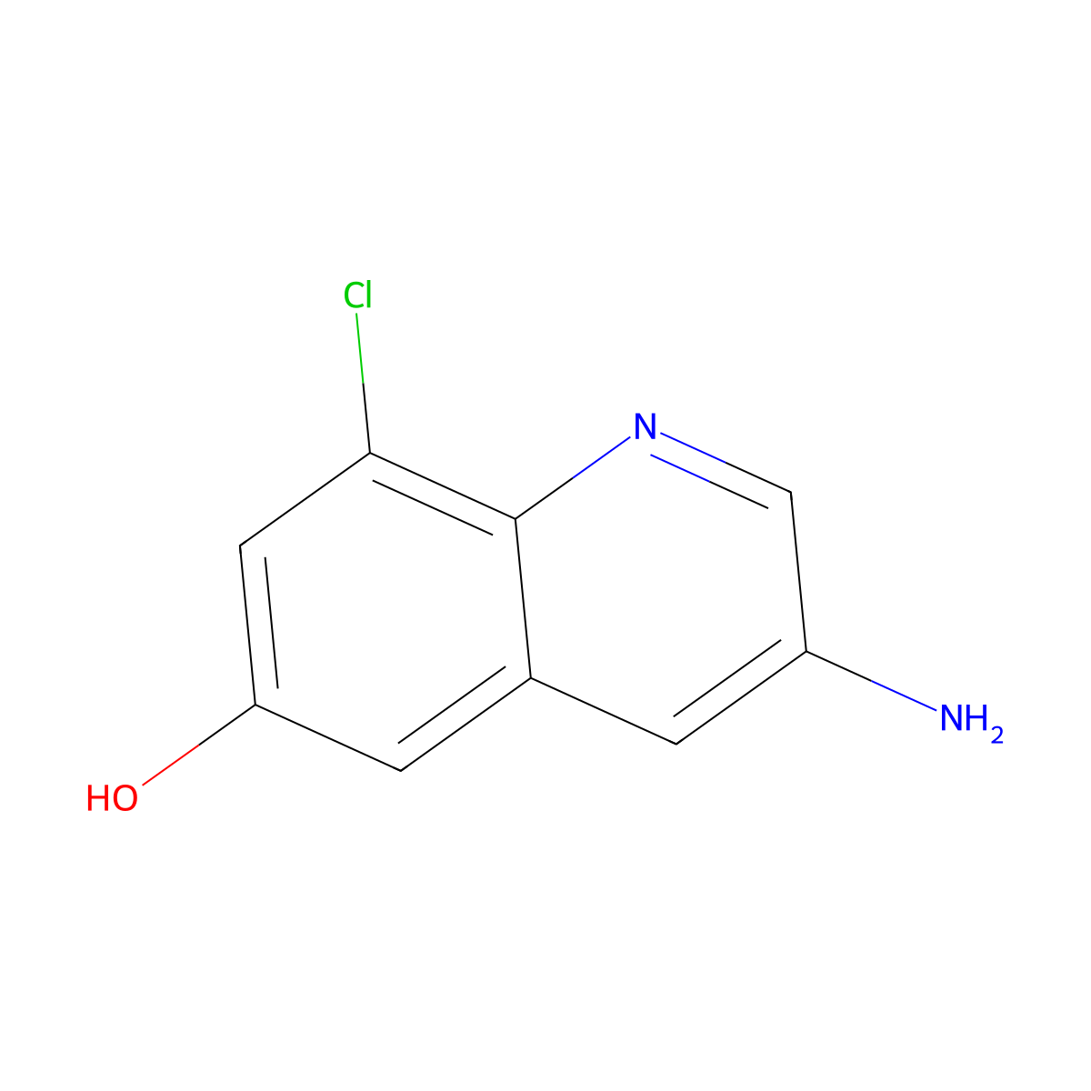 3-Amino-8-chloroquinolin-6-ol molecular structure, CAS 1207187-40-3