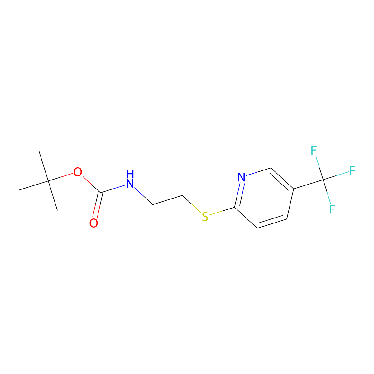 [2-(5-Trifluoromethyl-pyridin-2-ylsulfanyl)-ethyl]-carbamic acid tert-butyl ester molecular structure, CAS 1207192-84-4