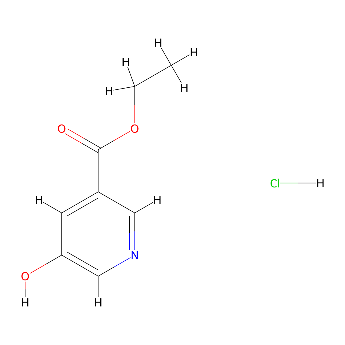 Ethyl 5-hydroxynicotinate hydrochloride molecular structure, CAS 1207194-50-0