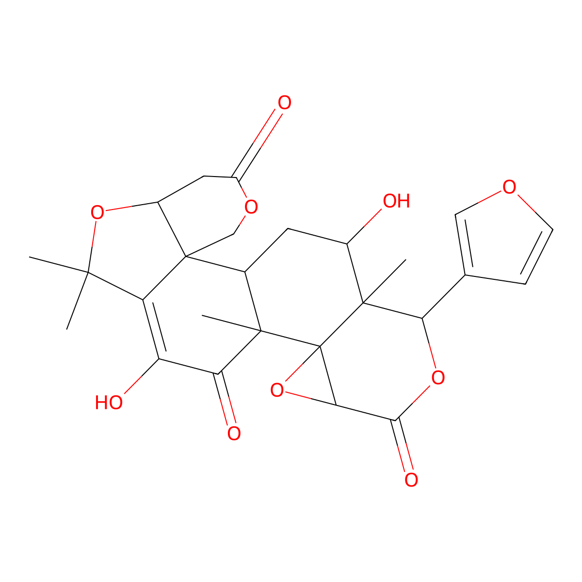 19-(Furan-3-yl)-11,21-dihydroxy-9,9,13,20-tetramethyl-4,8,15,18-tetraoxahexacyclo[11.9.0.02,7.02,10.014,16.014,20]docos-10-ene-5,12,17-trione molecular structure, CAS 120722-04-5