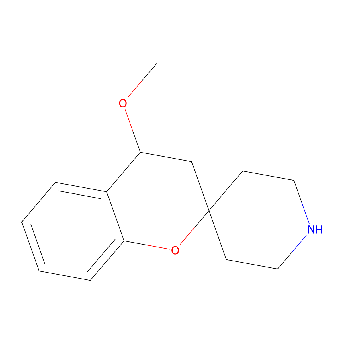 4-Methoxy-3,4-dihydrospiro[1-benzopyran-2,4'-piperidine] molecular structure, CAS 1207253-50-6