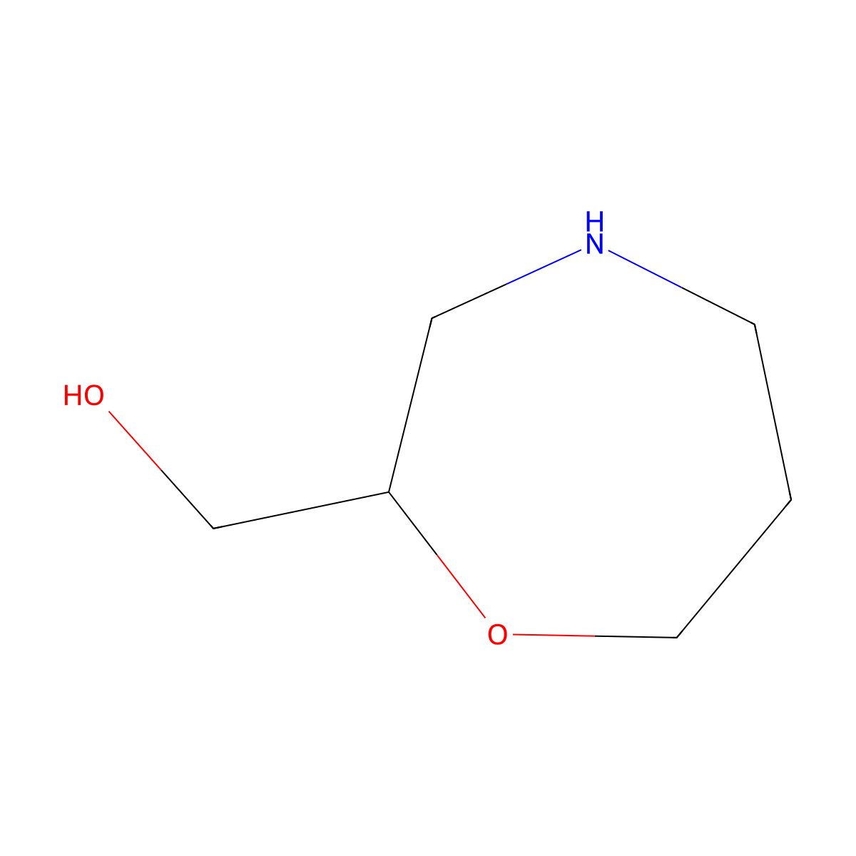 (1,4-Oxazepan-2-yl)methanol molecular structure, CAS 1207254-23-6