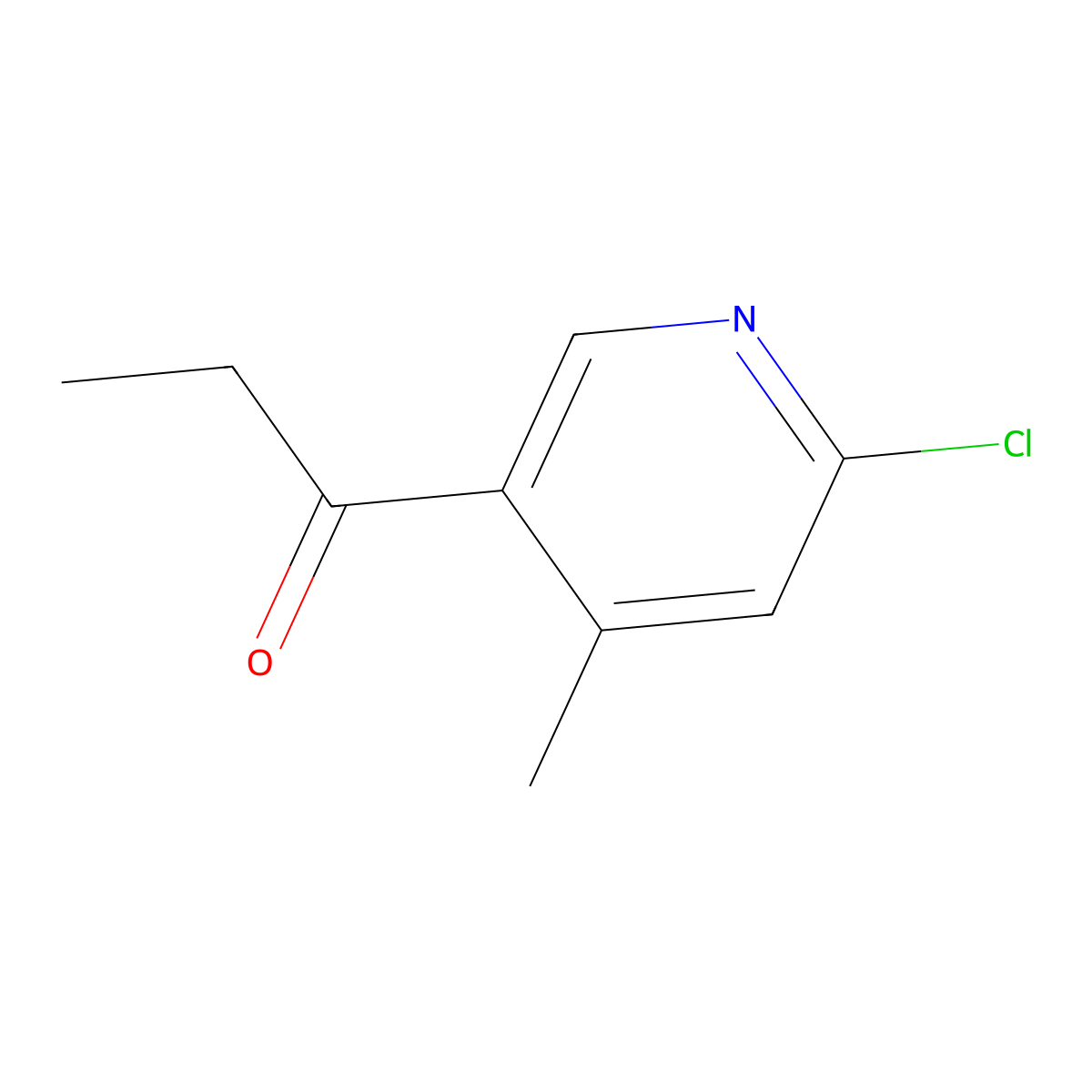 1-(6-Chloro-4-methylpyridin-3-yl)propan-1-one molecular structure, CAS 1207260-06-7
