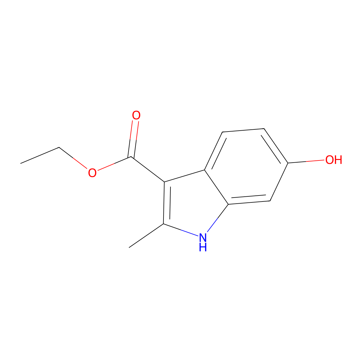 Ethyl 6-hydroxy-2-methyl-1H-indole-3-carboxylate molecular structure, CAS 120729-49-9