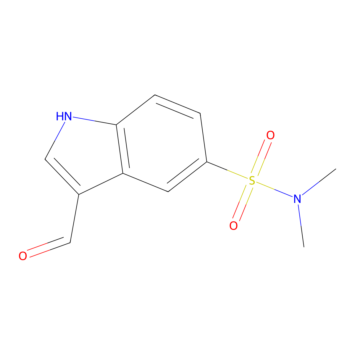 3-formyl-N,N-dimethyl-1H-indole-5-sulfonamide molecular structure, CAS 120729-84-2