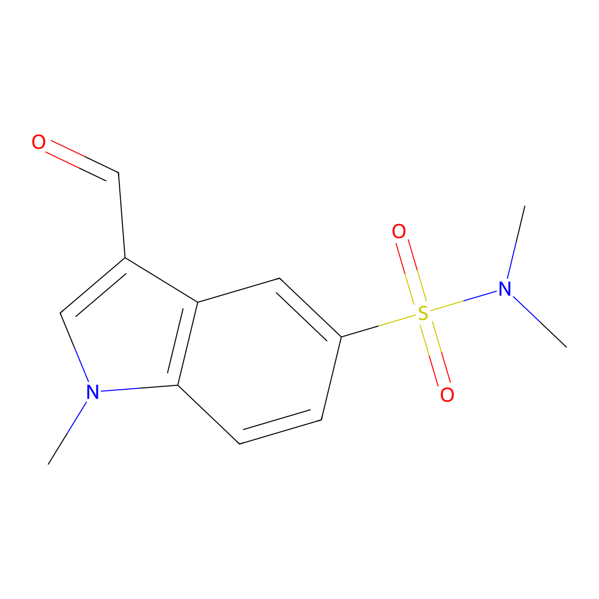 3-Formyl-N,N,1-trimethyl-1H-indole-5-sulfonamide molecular structure, CAS 120729-88-6