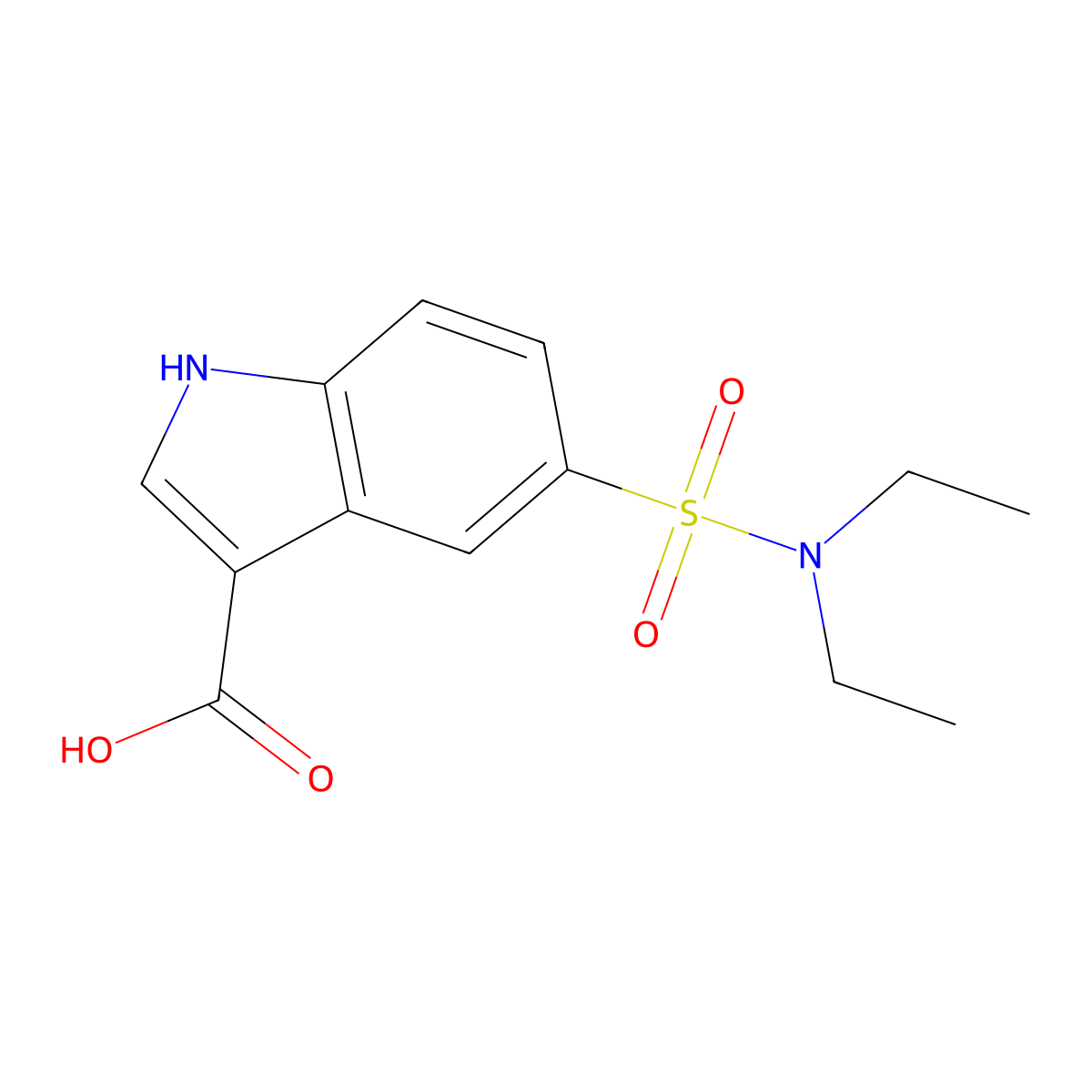 1H-Indole-3-carboxylic acid, 5-((diethylamino)sulfonyl)- molecular structure, CAS 120729-94-4