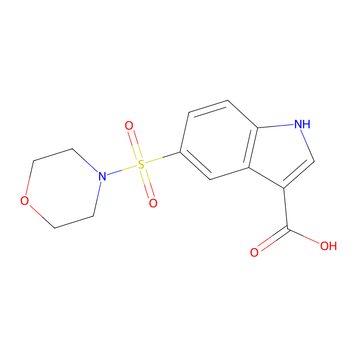 1H-Indole-3-carboxylic acid, 5-(4-morpholinylsulfonyl)- molecular structure, CAS 120729-96-6