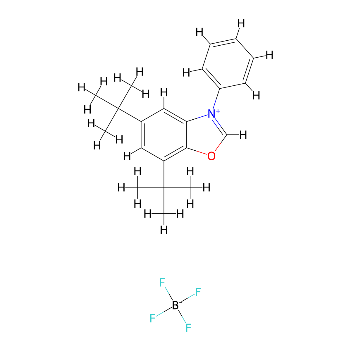 5,7-Di-tert-butyl-3-phenyl-1,3lambda5-benzoxazol-3-ylium; tetrafluoroboranuide molecular structure, CAS 1207294-92-5