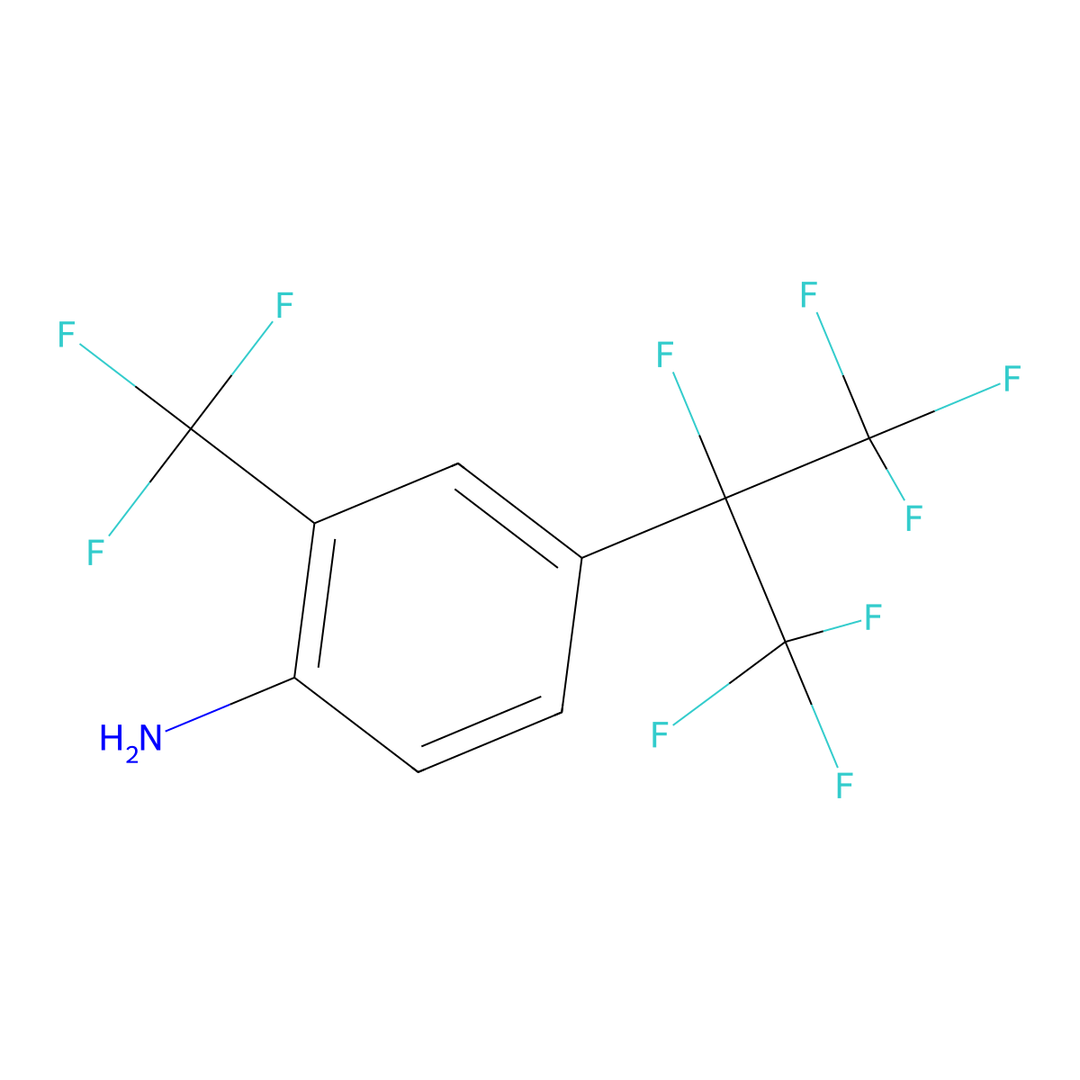 4-[1,2,2,2-Tetrafluoro-1-(trifluoromethyl)ethyl]-2-(trifluoromethyl)benzenamine molecular structure, CAS 1207314-85-9