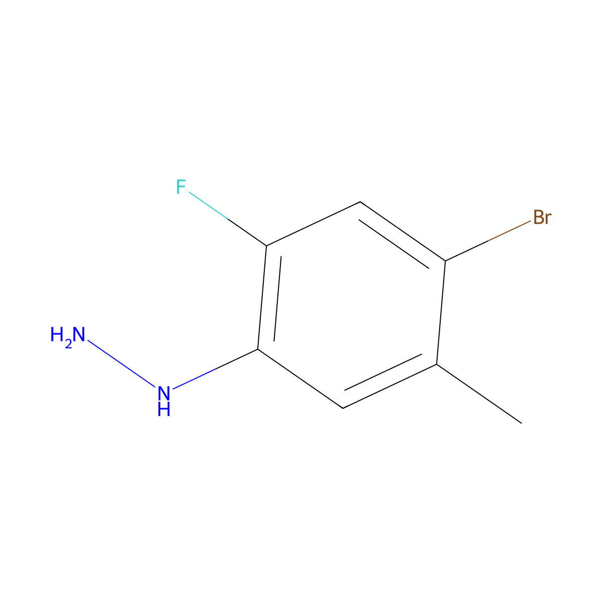 (4-Bromo-2-fluoro-5-methylphenyl)hydrazine molecular structure, CAS 1207319-69-4