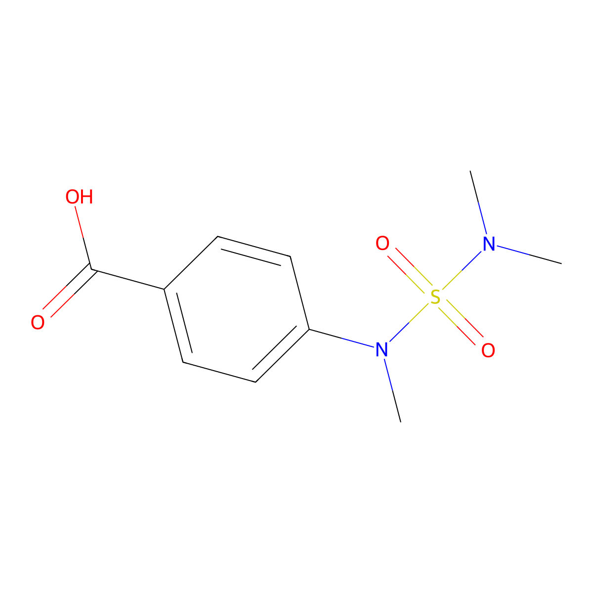 4-[(Dimethylsulfamoyl)(methyl)amino]benzoic acid molecular structure, CAS 1207326-84-8