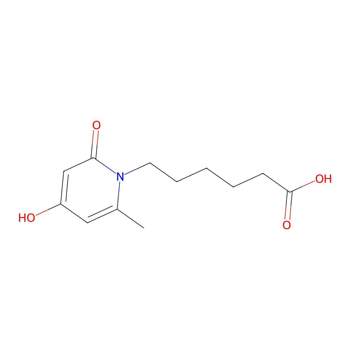 6-(4-hydroxy-6-methyl-2-oxopyridin-1(2H)-yl)hexanoic acid molecular structure, CAS 1207326-85-9