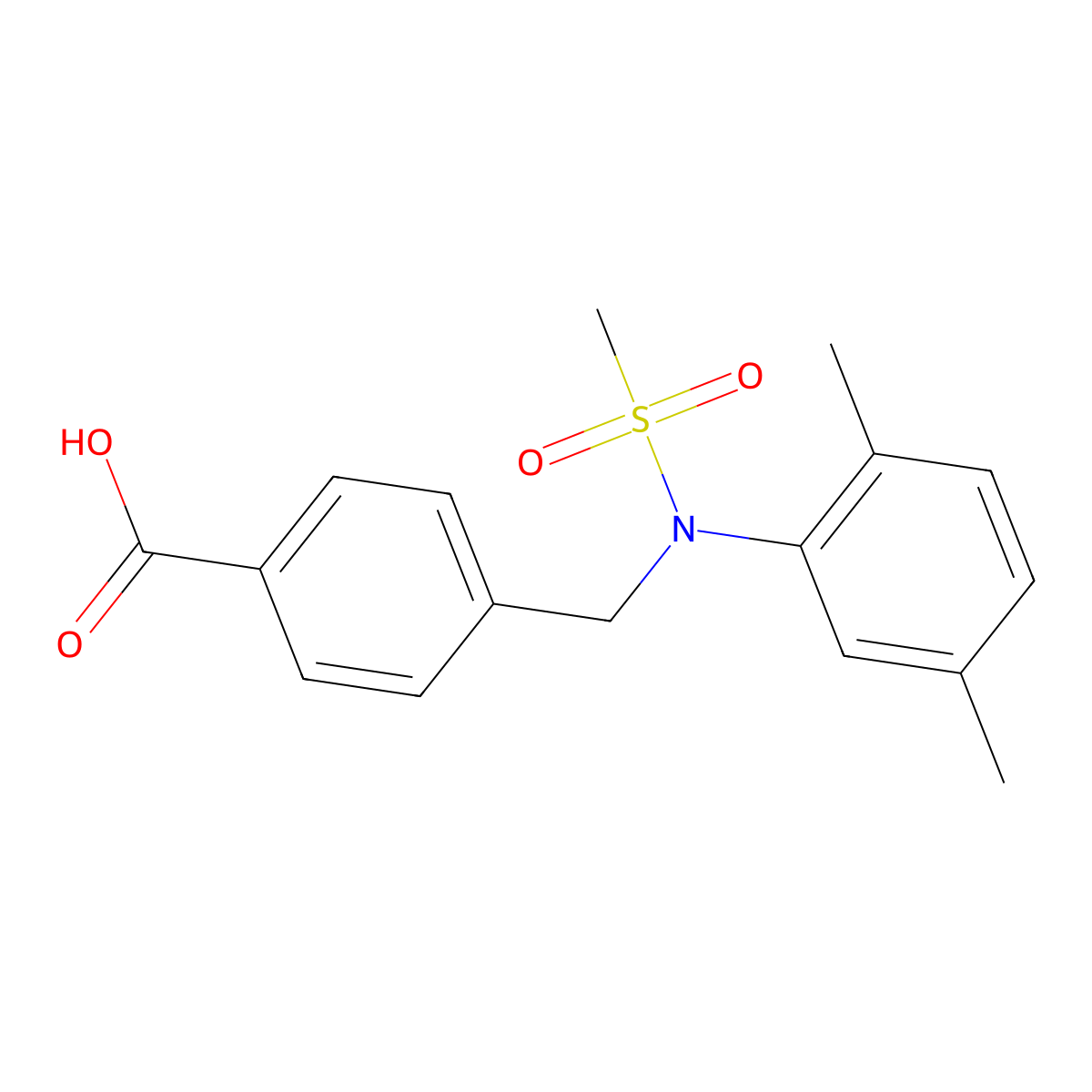 4-{[(2,5-Dimethylphenyl)(methylsulfonyl)amino]methyl}benzoic acid molecular structure, CAS 1207326-87-1