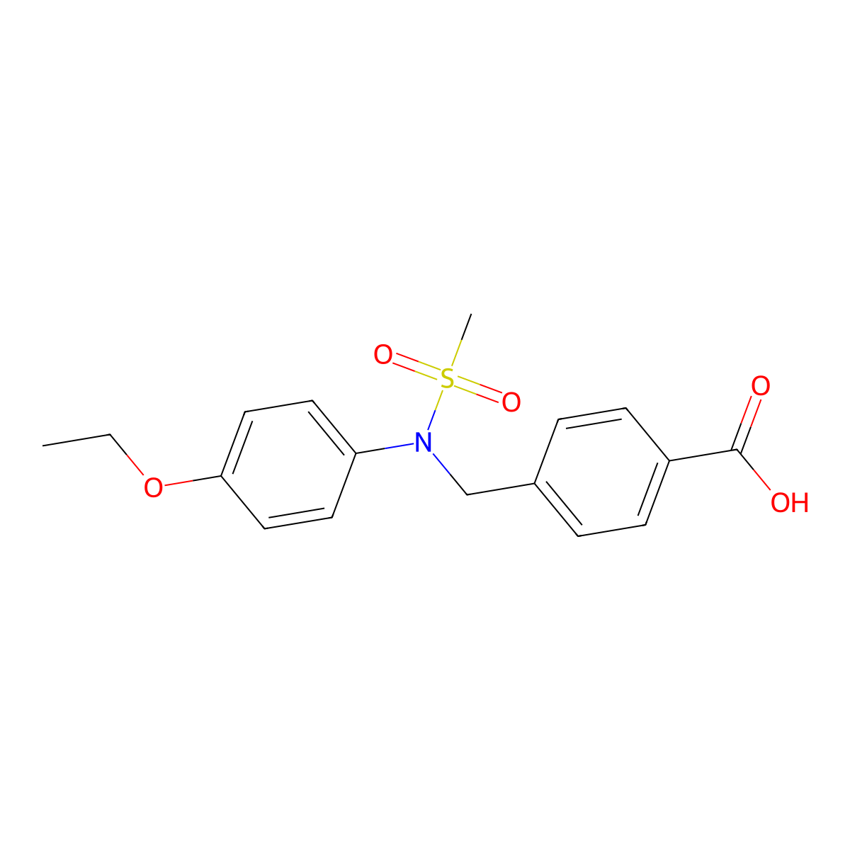 4-{[(4-Ethoxyphenyl)(methylsulfonyl)amino]methyl}benzoic acid molecular structure, CAS 1207326-89-3