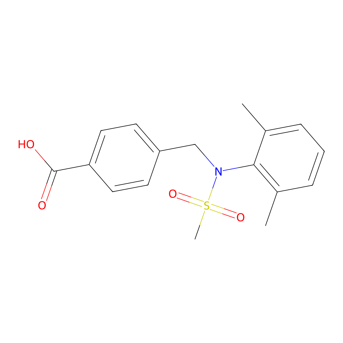 4-{[(2,6-Dimethylphenyl)(methylsulfonyl)amino]methyl}benzoic acid molecular structure, CAS 1207326-93-9