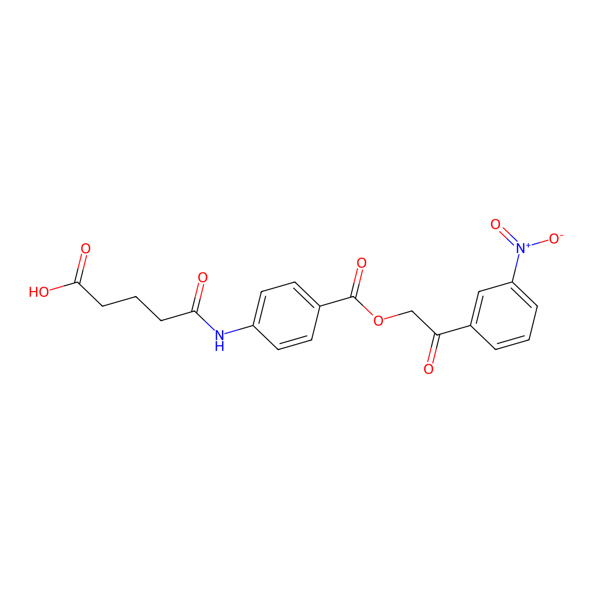 5-[(4-{[2-(3-Nitrophenyl)-2-oxoethoxy]carbonyl}phenyl)amino]-5-oxopentanoic acid molecular structure, CAS 1207326-94-0