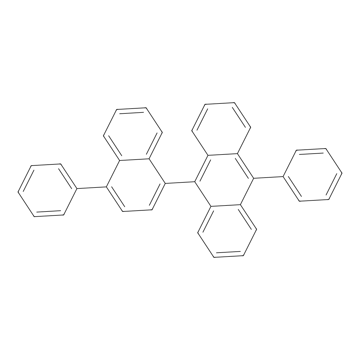 9-Phenyl-10-(4-phenylnaphthalen-1-yl)anthracene molecular structure, CAS 1207336-74-0