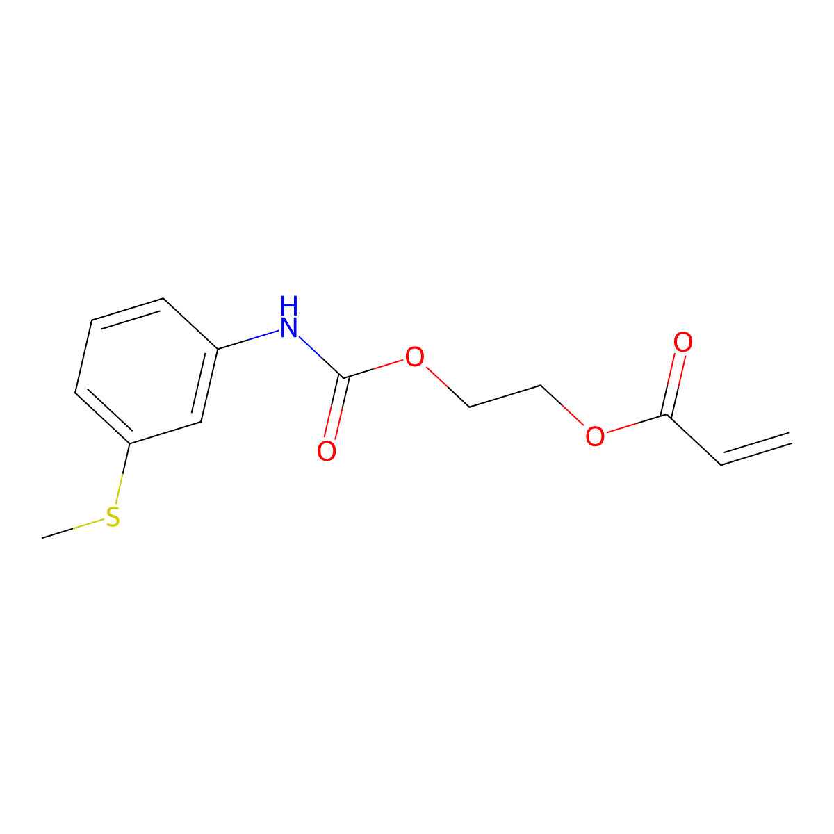 2-(((3-(Methylsulfanyl)phenyl)carbamoyl)oxy)ethyl prop-2-enoate molecular structure, CAS 1207339-61-4