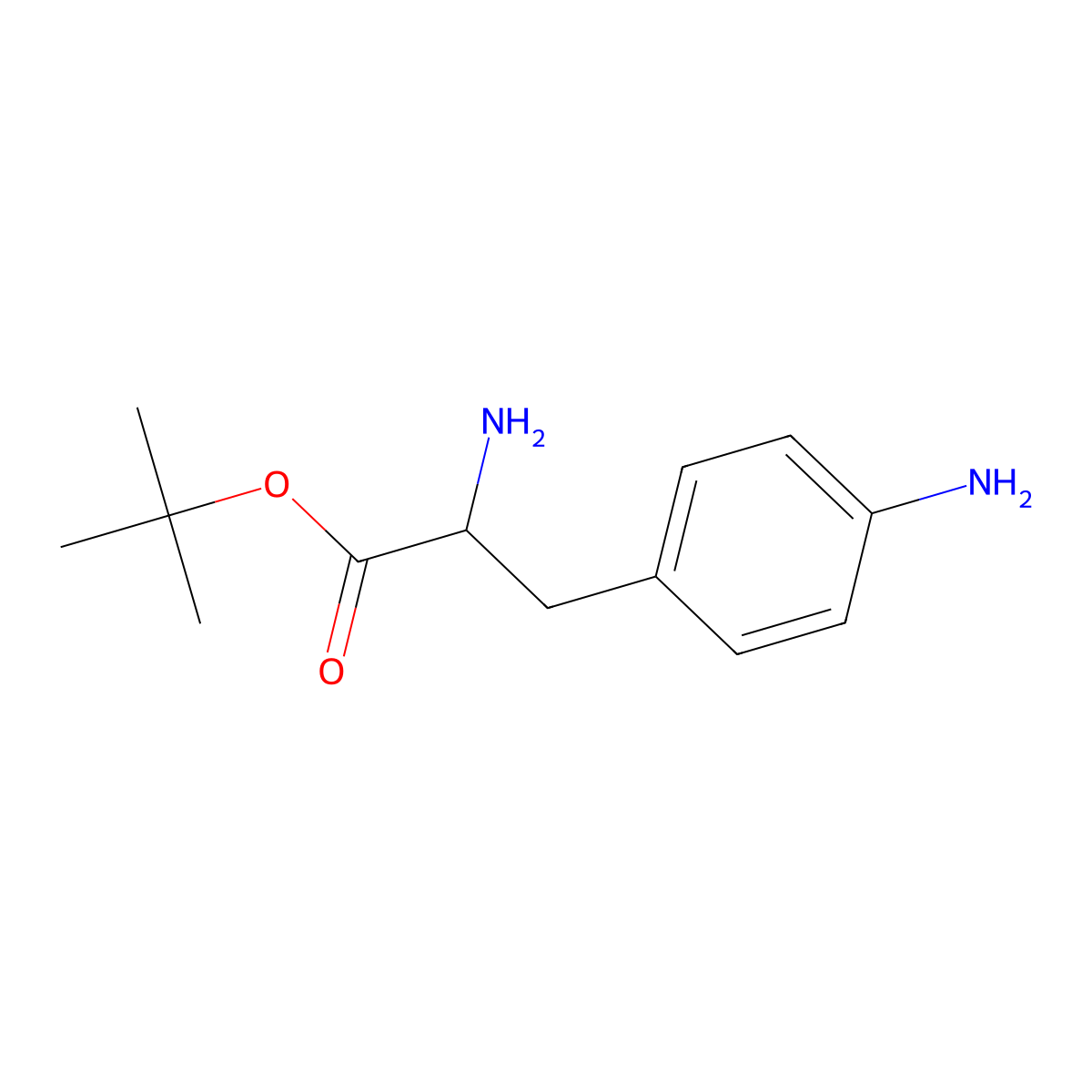 tert-butyl (2S)-2-amino-3-(4-aminophenyl)propanoate molecular structure, CAS 1207346-26-6