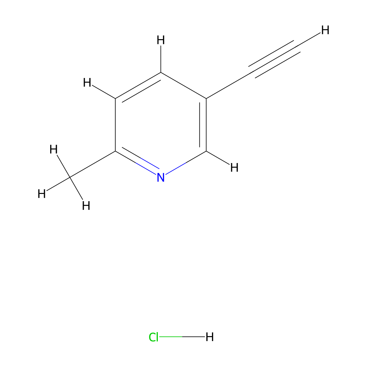 5-Ethynyl-2-methylpyridine hydrochloride molecular structure, CAS 1207351-11-8