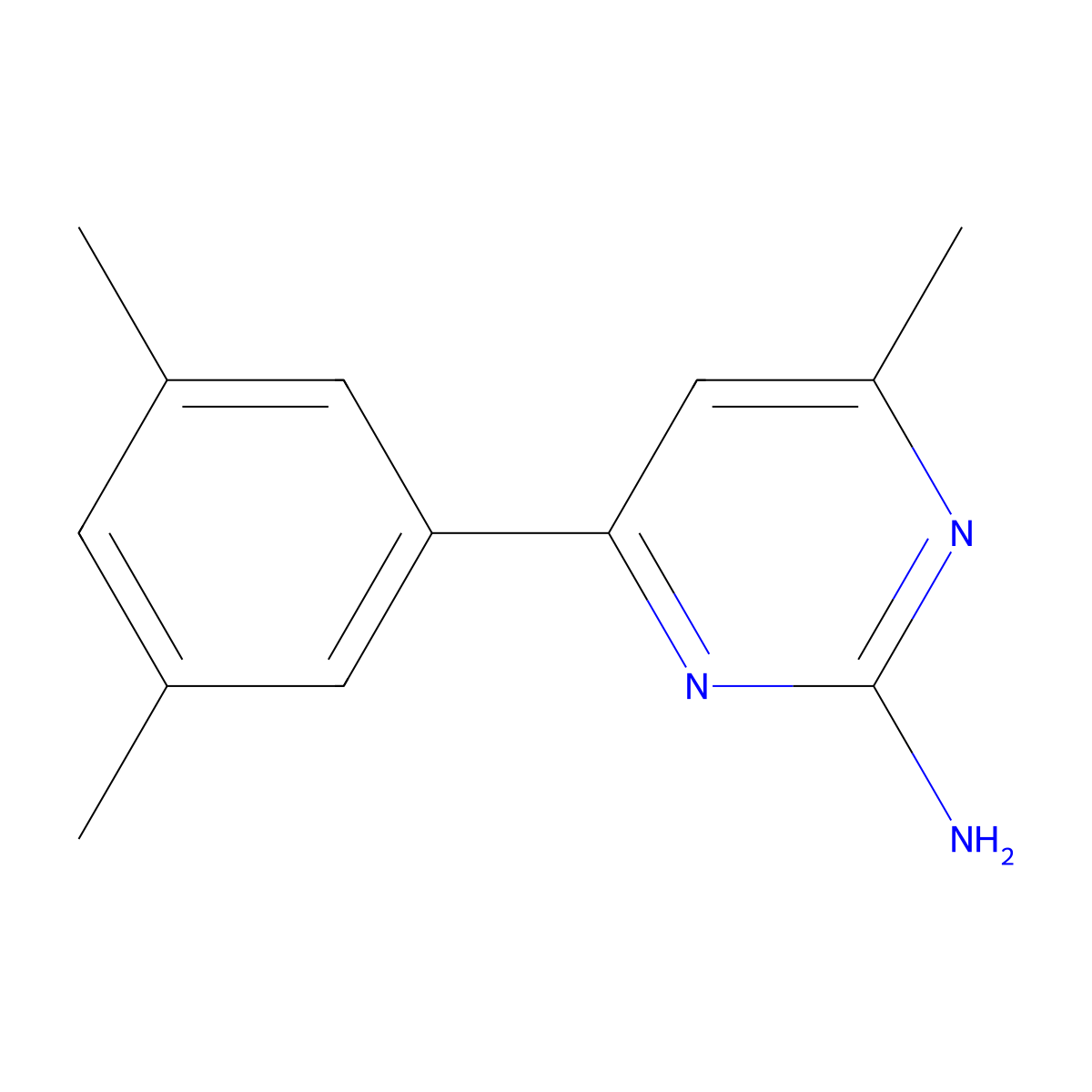 4-Methyl-6-(3,5-dimethyl-phenyl)-pyrimidin-2-ylamine molecular structure, CAS 1207351-18-5