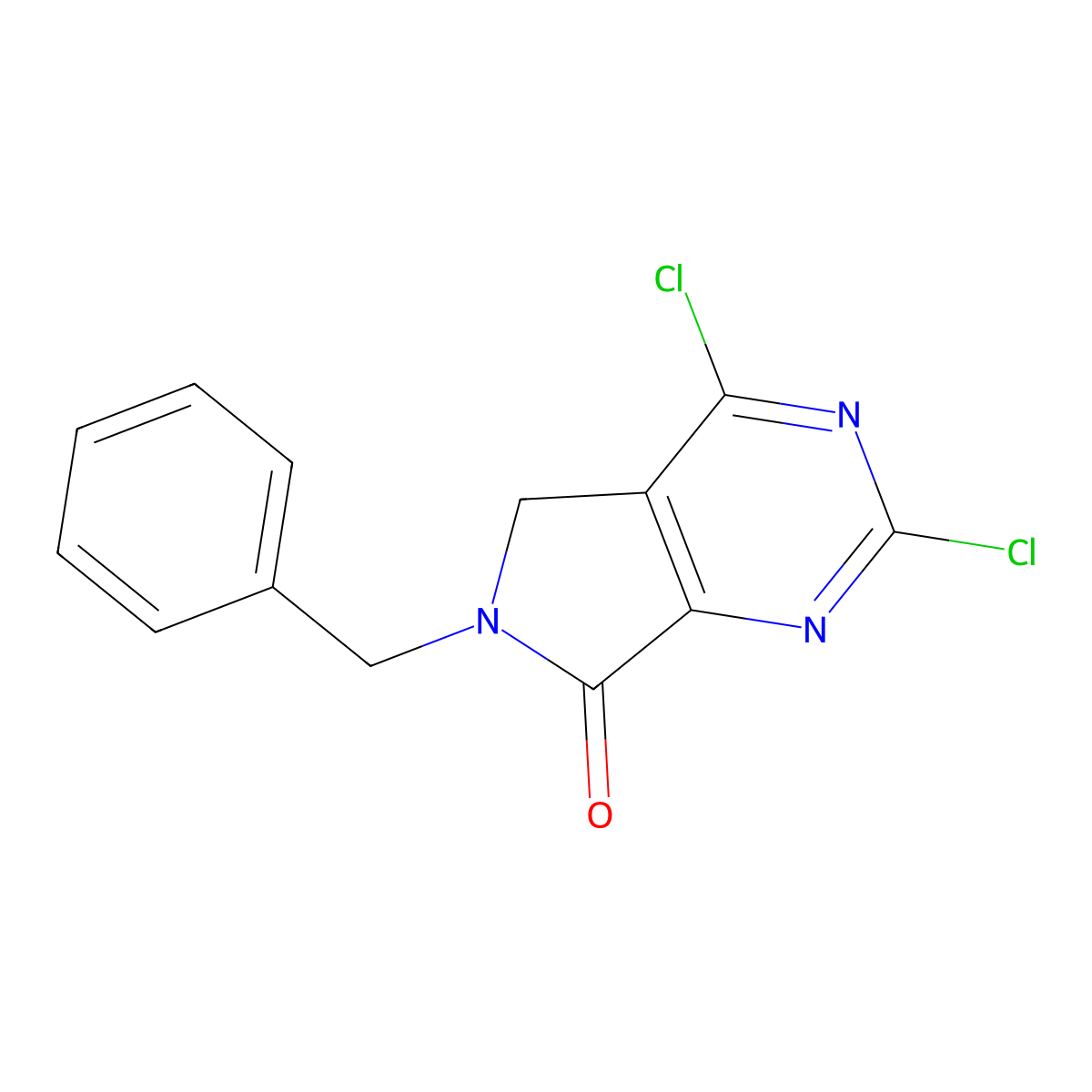 6-Benzyl-2,4-dichloro-5H-pyrrolo(3,4-d)pyrimidin-7-one molecular structure, CAS 1207368-82-8