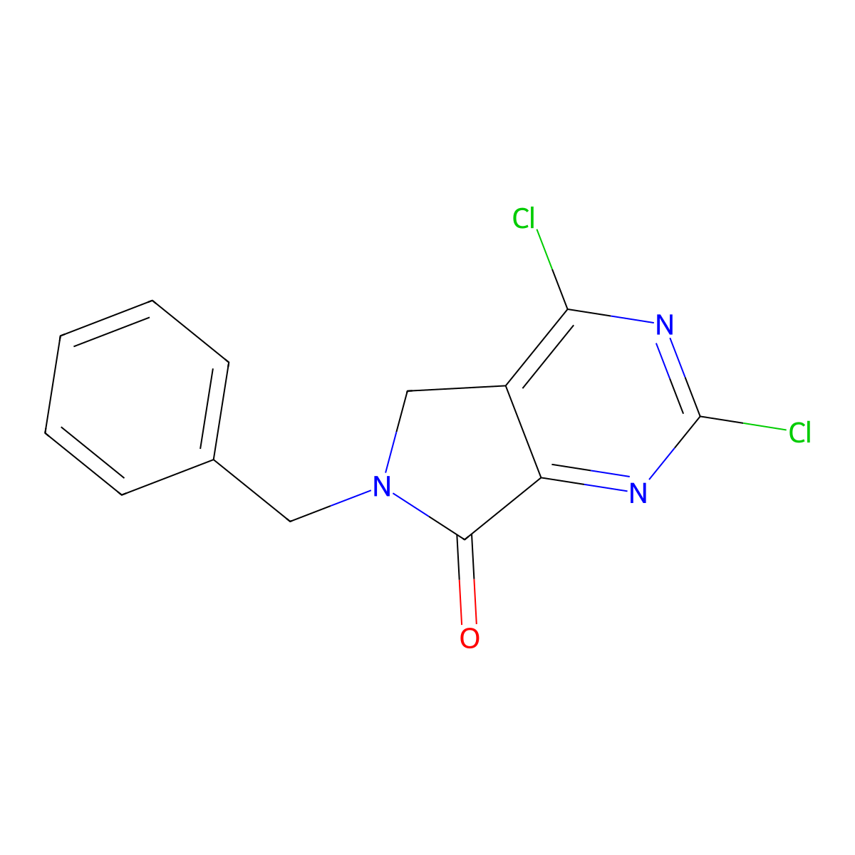 6-Benzyl-2,4-dichloro-5H-pyrrolo(3,4-d)pyrimidin-7-one molecular structure, CAS 1207368-82-8