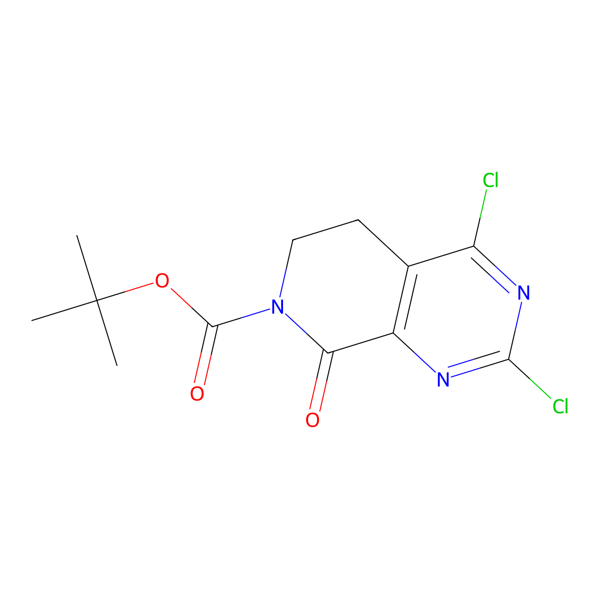 tert-Butyl 2,4-dichloro-8-oxo-5,8-dihydropyrido[3,4-d]pyrimidine-7(6H)-carboxylate molecular structure, CAS 1207368-89-5